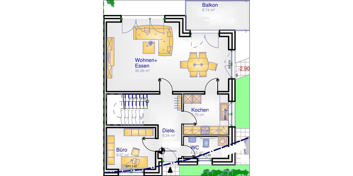 Erdgeschoßwohnung Glattbach - 5 Zimmer, 135 m&sup2;, 1.755&euro; | Angebot:26681578