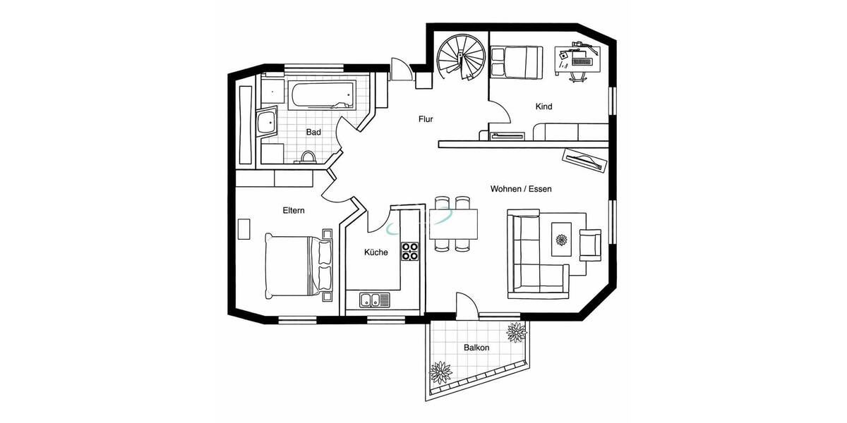 Etagenwohnung Gaildorf-Unterrot Unterrot - 3 Zimmer, 95 m&sup2;, 189.000&euro; | Angebot:26358786