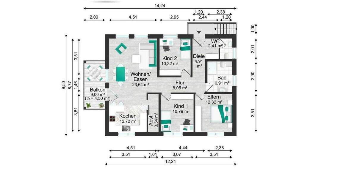 Etagenwohnung Frankenberg (Eder) Frankenberg - 4 Zimmer, 100 m&sup2;, 330.000&euro; | Angebot:25742982