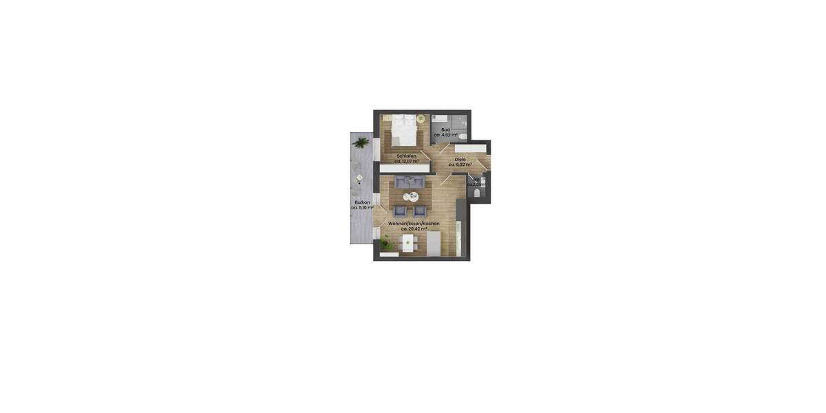 Etagenwohnung Sonthofen - 2 Zimmer, 60 m&sup2;, 420.000&euro; | Angebot:25708223