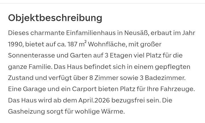 Doppelhaushälfte Neusäß - 8 Zimmer, 187 m&sup2;, 849.000&euro; | Angebot:26882439