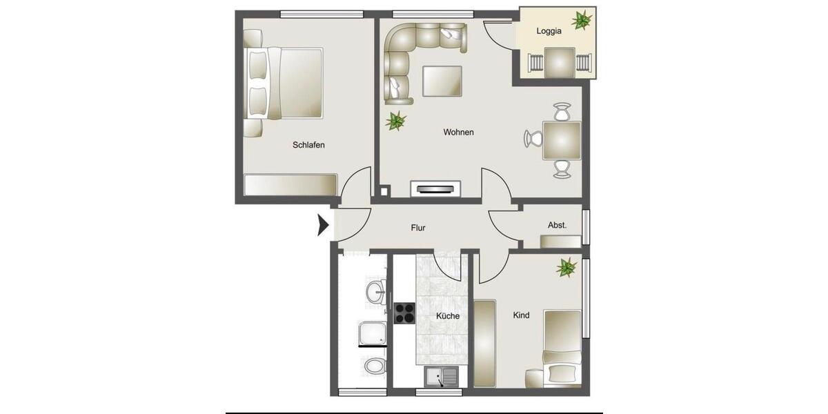 Hochparterre Bordesholm - 3 Zimmer, 77 m&sup2;, 800&euro; | Angebot:26463487