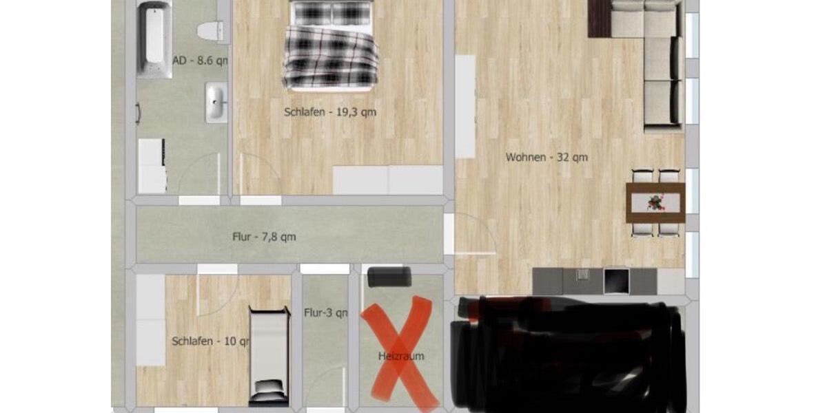 Erdgeschoßwohnung Kaiserslautern Engelshof - 3 Zimmer, 81 m&sup2;, 720&euro; | Angebot:26394053