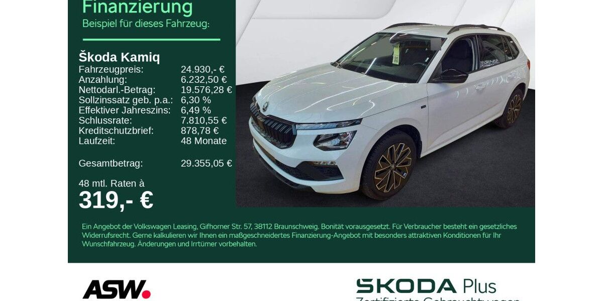 Skoda Kamiq 23.700 km 24.930 &euro; Heilbronn 74076
