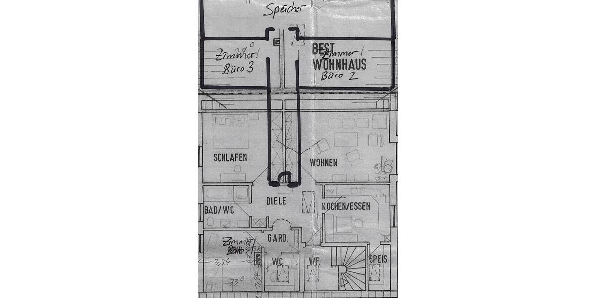Dachgeschoßwohnung Teublitz - 3 Zimmer, 109 m&sup2;, 820&euro; | Angebot:26004649