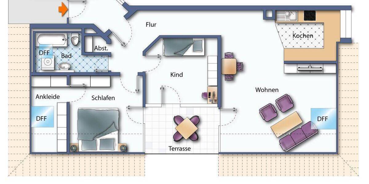 Etagenwohnung Weißenhorn - 3 Zimmer, 78 m&sup2;, 280.000&euro; | Angebot:26257297
