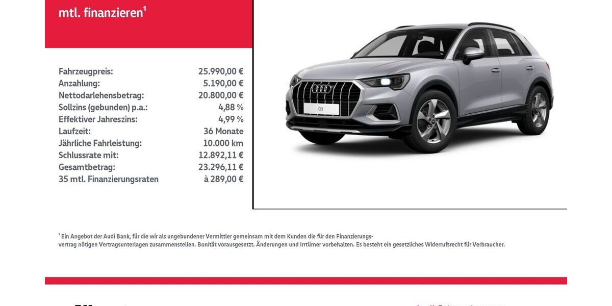 Audi Q3 71.204 km 25.990 &euro; Nordhausen 99734