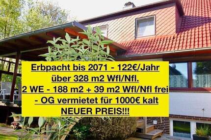 TOP LAGE - SCHÖNE AUSSTATTUNG - Erbpacht bis 2071 - 328,39 m2 WflNfl - 2 WE frei 1 x vermietet