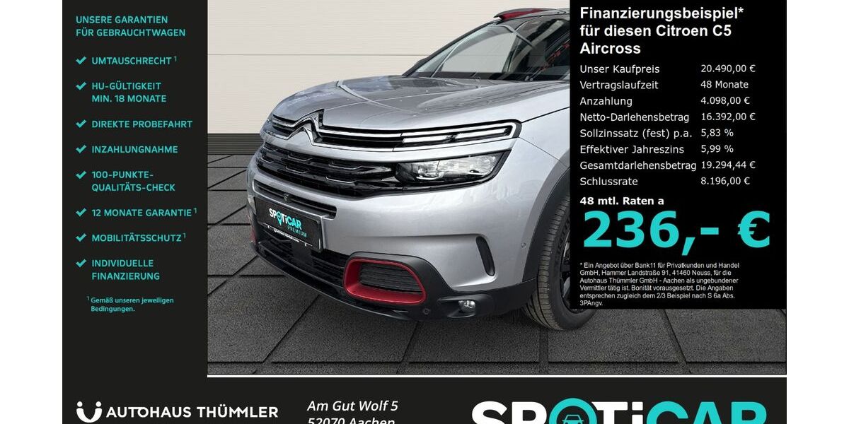 Citroen C5 Aircross 77.148 km 19.990 € Aachen 52070