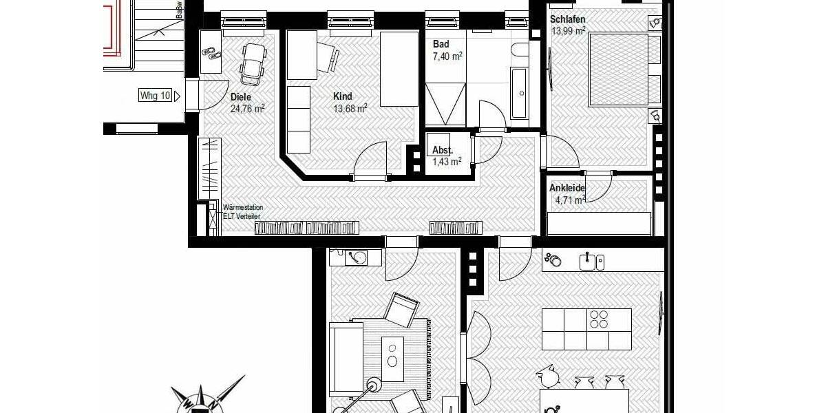 Etagenwohnung München Neuhausen-Nymphenburg - 4 Zimmer, 118 m&sup2;, 1.595.000&euro; | Angebot:26694500