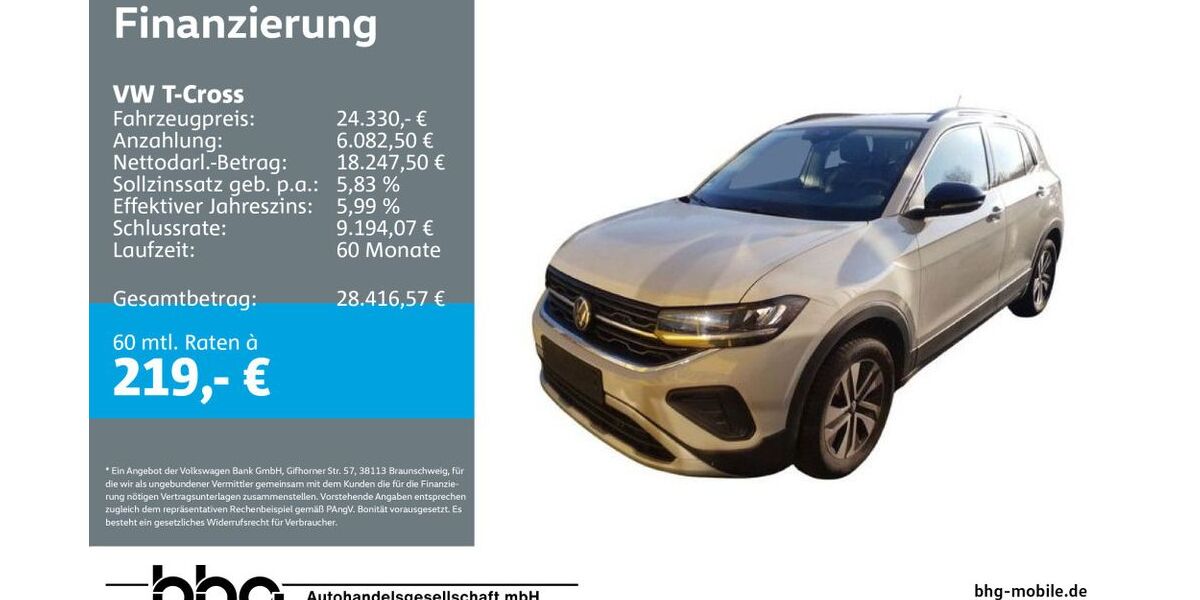 VW T-Cross 2.316 km 24.330 &euro; Durmersheim 76448