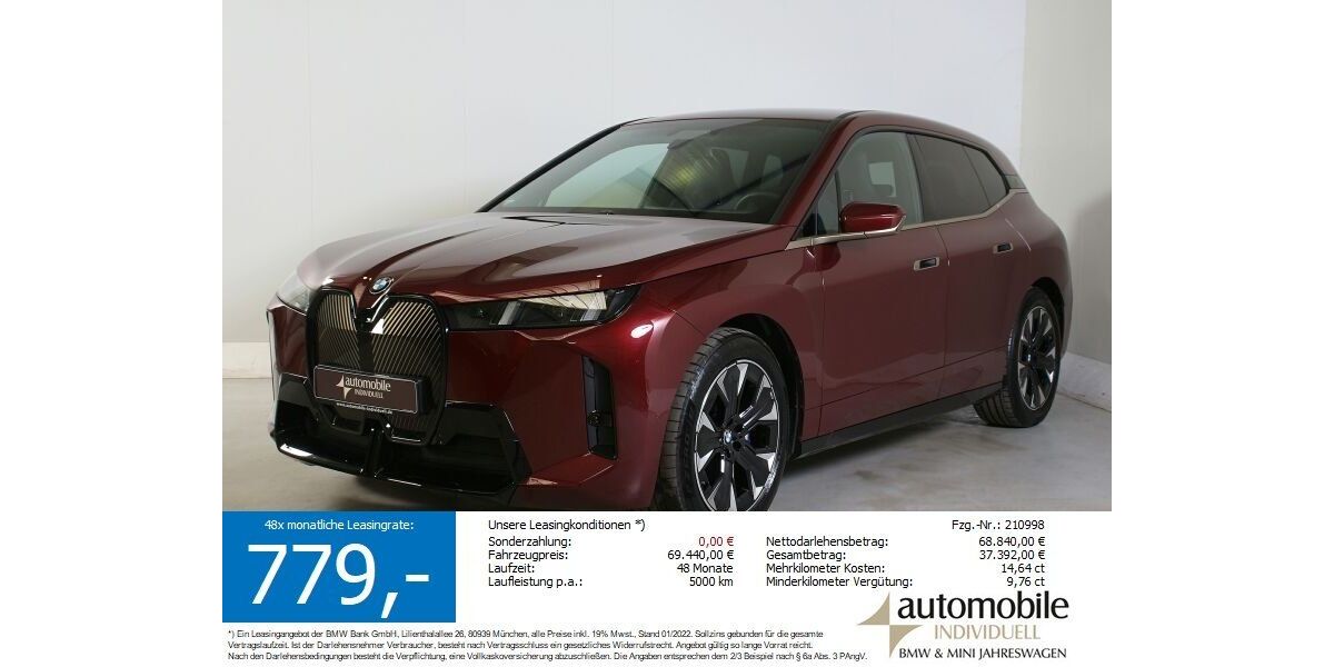 BMW iX 19.600 km 67.590 &euro; Paderborn 33100