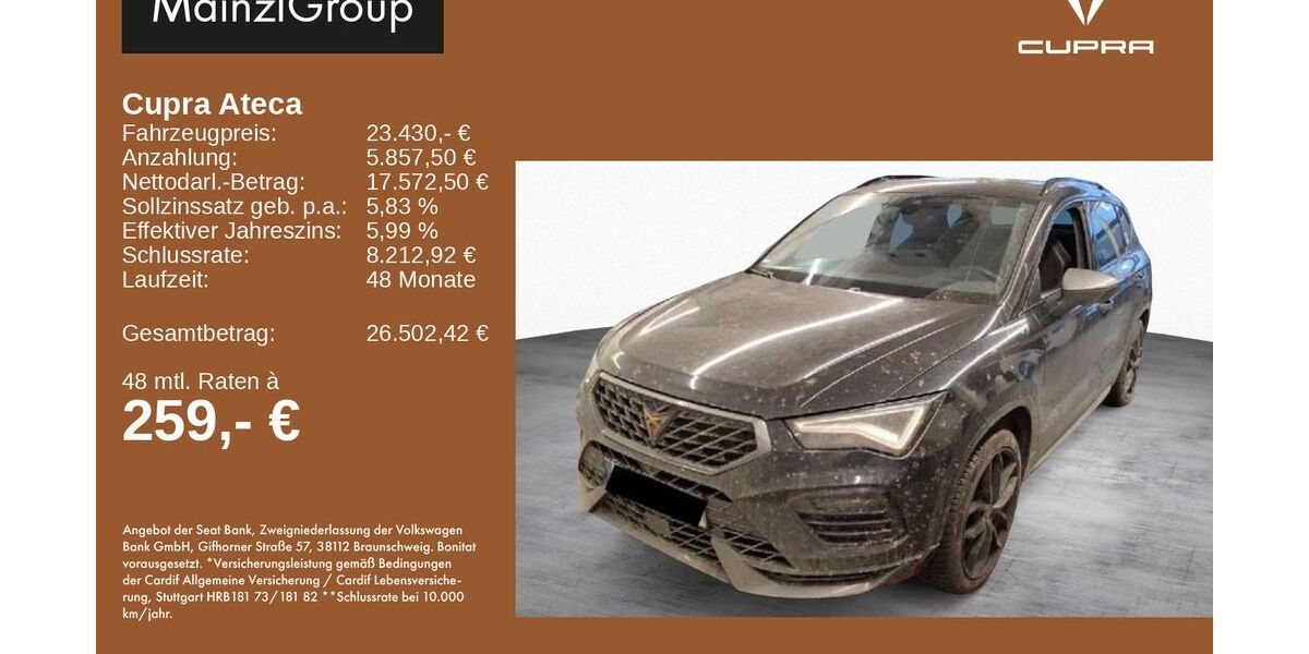 Cupra Ateca 116.517 km 23.430 &euro; Feldkirchen/Westerham 83620