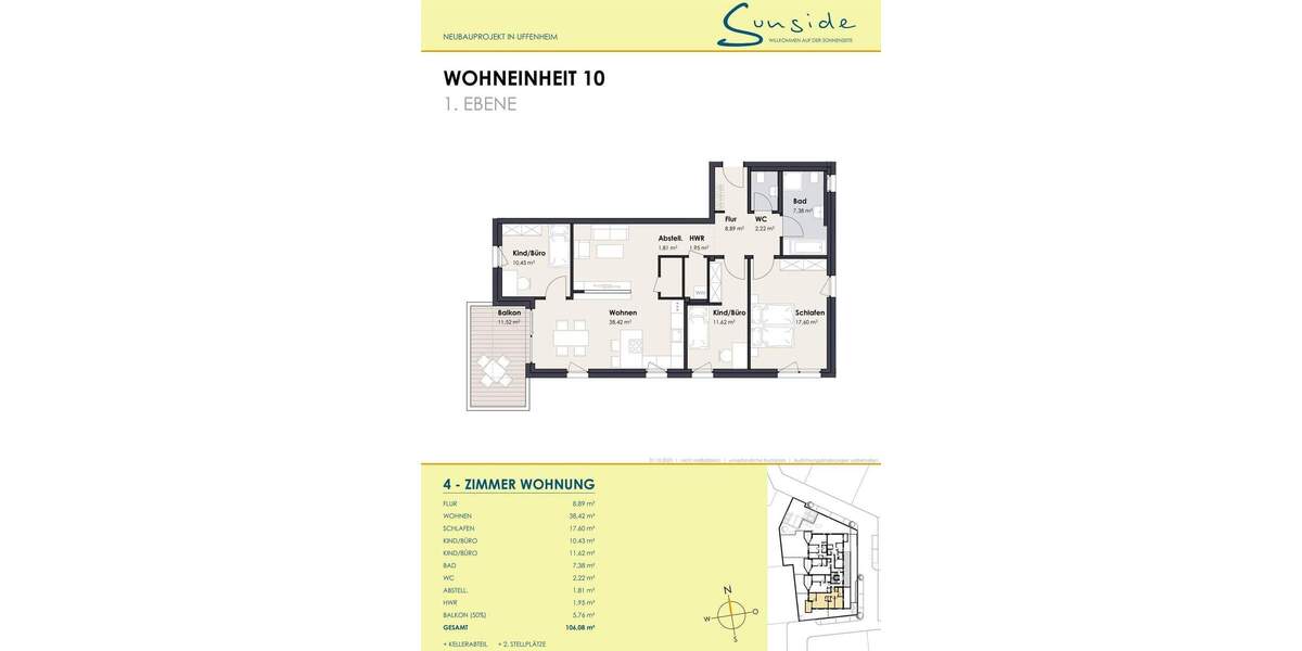 Etagenwohnung Uffenheim - 4 Zimmer, 106 m&sup2;, 426.500&euro; | Angebot:25701579