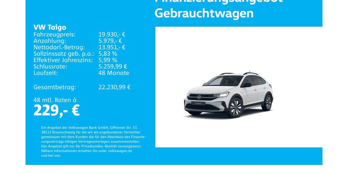 VW Taigo 14.344 km 19.930 &euro; Stuttgart-Wangen 70188