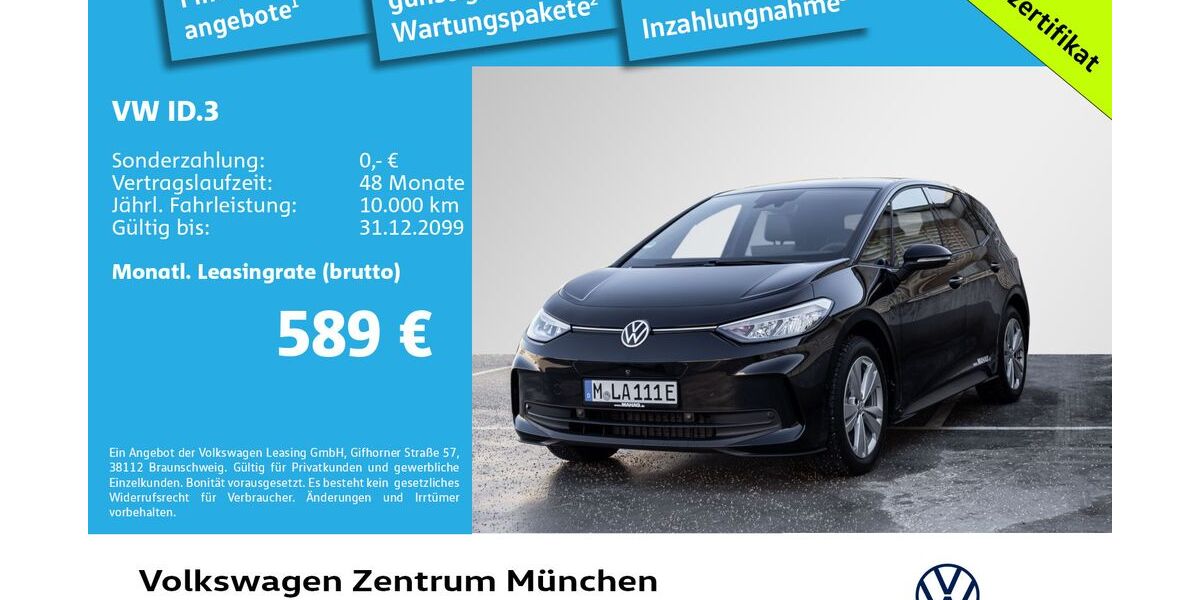 VW ID.3 3.000 km 38.980 &euro; München 80687