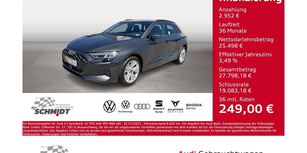 Audi A3 8.826 km 27.975 &euro; Bernsdorf 09337