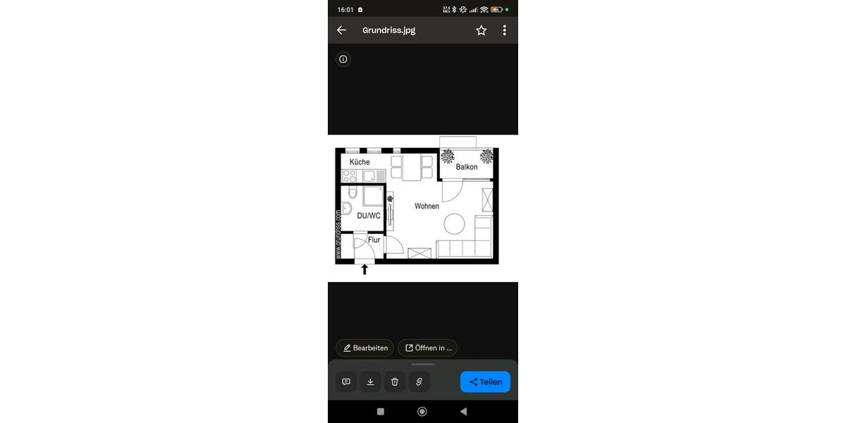 Etagenwohnung Leipzig Mitte - 1 Zimmer, 33 m&sup2;, 492&euro; | Angebot:26365784