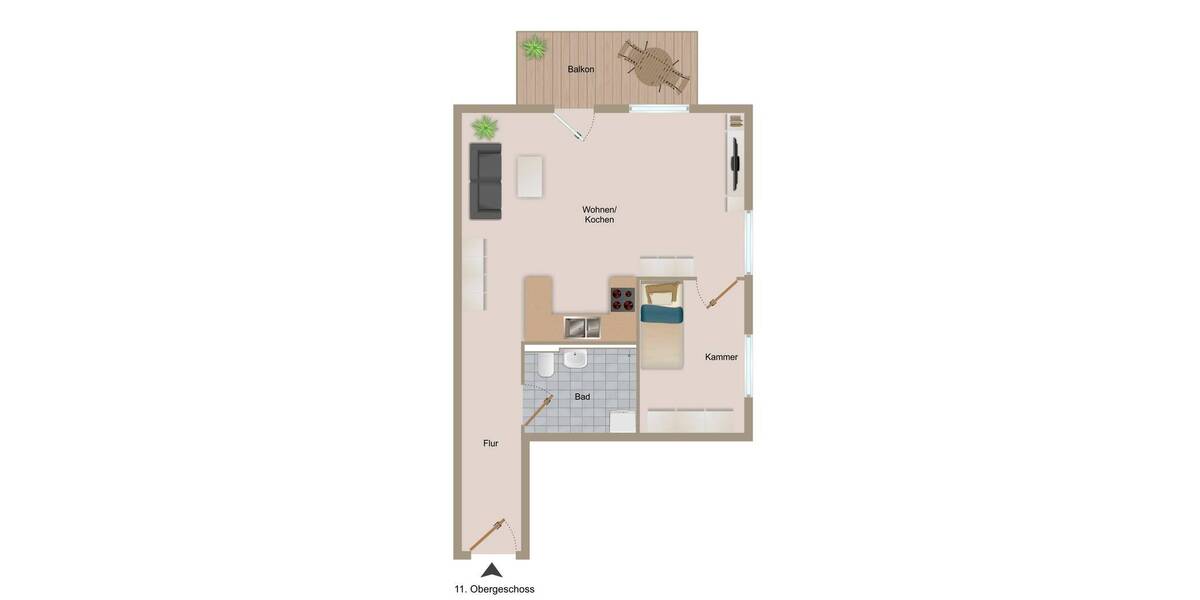 Etagenwohnung Brunnthal Faistenhaar - 2 Zimmer, 58 m&sup2;, 469.000&euro; | Angebot:26337977