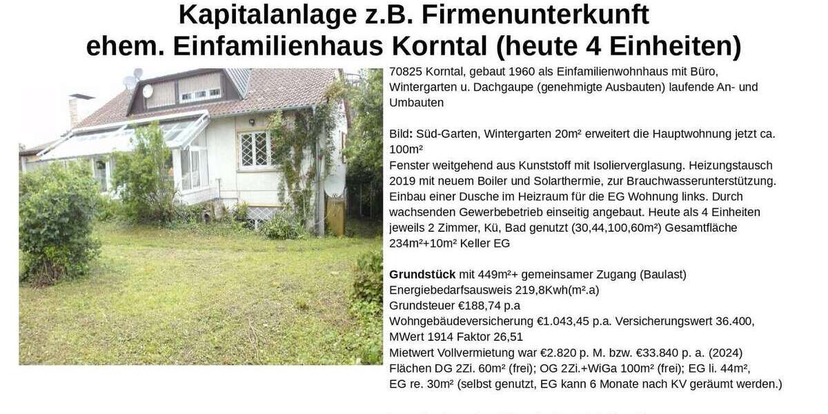 Einfamilienhaus Korntal-Münchingen Münchingen - 10 Zimmer, 234 m&sup2;, 499.000&euro; | Angebot:27014873
