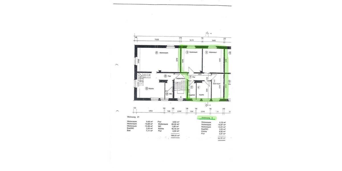 Etagenwohnung Neubrandenburg Katharinenviertel - 3 Zimmer, 53 m&sup2;, 95.000&euro; | Angebot:26824068