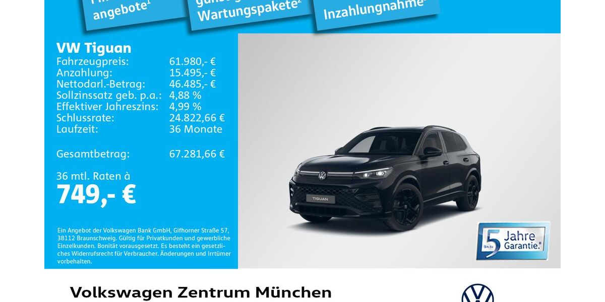 VW Tiguan 3.000 km 61.980 &euro; München 80687