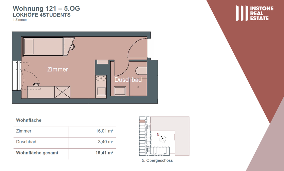 Studentenwohnung Appartment 1 zimmer