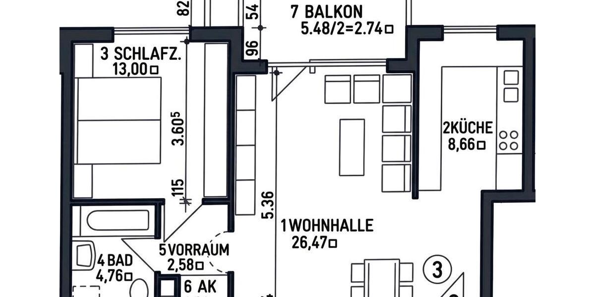 Etagenwohnung Ismaning - 2 Zimmer, 60 m&sup2;, 450.000&euro; | Angebot:25108166