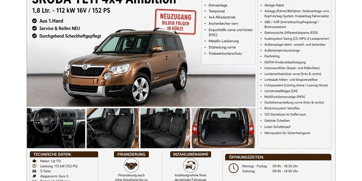 Skoda Yeti 83.165 km 13.890 &euro; Singen 78224