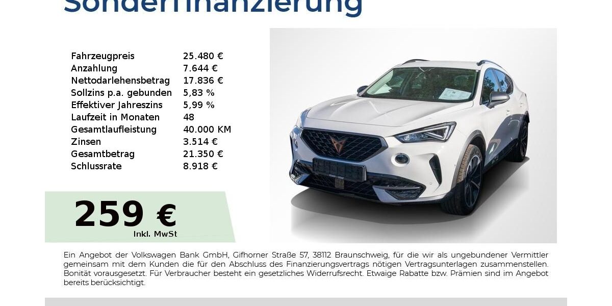 Cupra Formentor 44.550 km 24.940 &euro; Nürnberg 90431