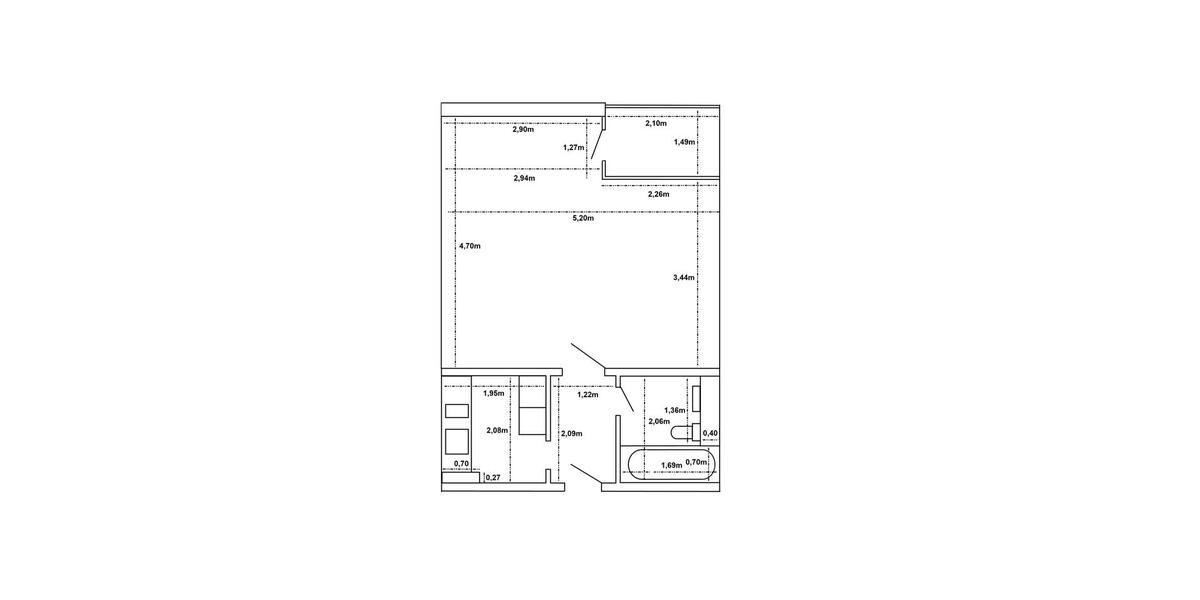 Etagenwohnung Rendsburg - 1 Zimmer, 34 m&sup2;, 68.000&euro; | Angebot:26448543