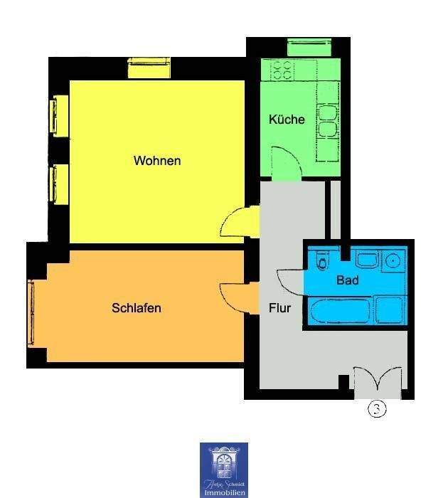 Ihr Lieblingsplatz mit perfekter Raumaufteilung! Bad mit Wanne und Dusche! 2 zimmer