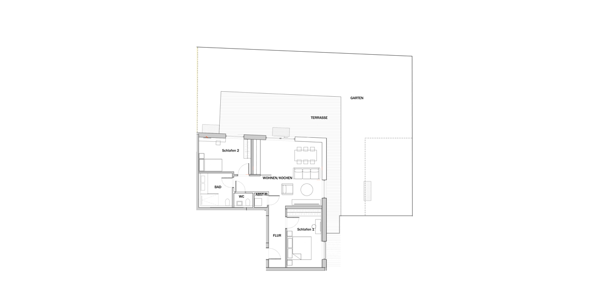 Designwohnung am Michelsberg – Terrasse und großem Garten 3.5 zimmer