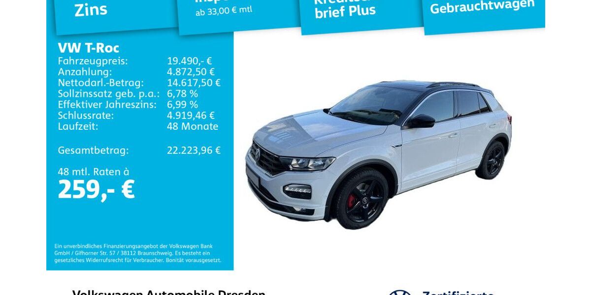 VW T-Roc 76.216 km 19.490 &euro; Dresden 01169