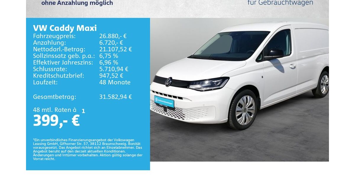 VW Caddy Maxi 62.500 km 25.880 &euro; Kreuzwertheim 97892