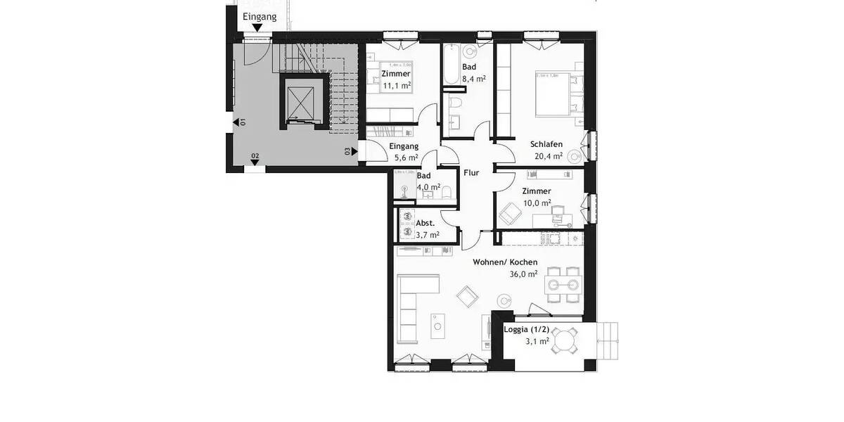 PRESALE: Alsterperle mit Südausrichtung 4 zimmer