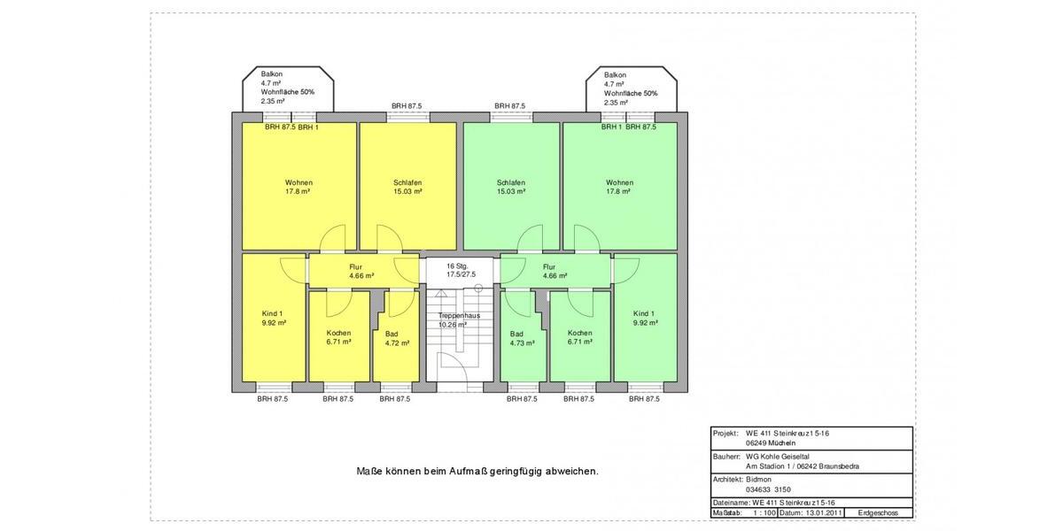 Etagenwohnung Mücheln (Geiseltal) - 3 Zimmer, 60 m&sup2;, 420&euro; | Angebot:24866469
