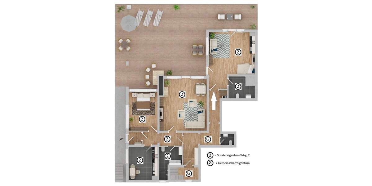 Terrassenwohnung Ennepetal Voerde - 3 Zimmer, 114 m&sup2;, 165.000&euro; | Angebot:25191275