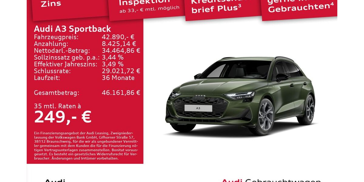 Audi A3 6.654 km 42.890 &euro; Dresden 01067