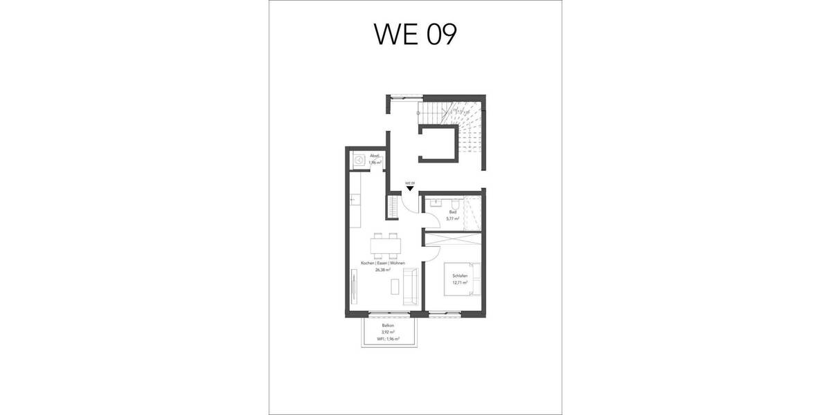 Etagenwohnung Aschaffenburg Innenstadt - 2 Zimmer, 49 m&sup2;, 288.900&euro; | Angebot:25705965