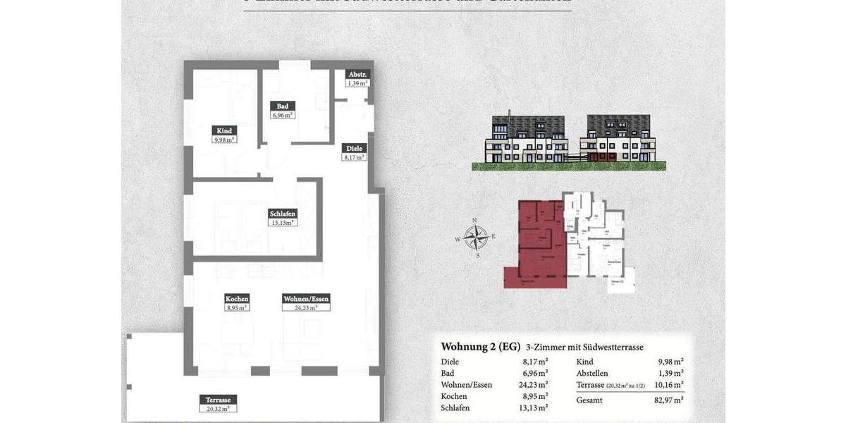 Etagenwohnung Mering - 3 Zimmer, 83 m&sup2;, 535.000&euro; | Angebot:25782937