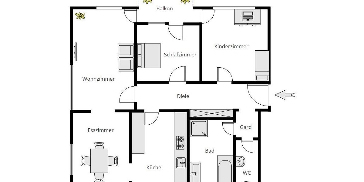 Etagenwohnung Reutlingen Reutlingen (Kernstadt) - 4 Zimmer, 110 m&sup2;, 459.000&euro; | Angebot:25045776