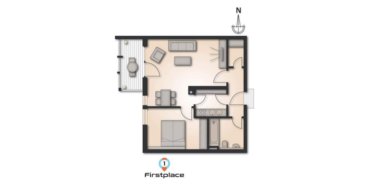 Etagenwohnung Poing - 2 Zimmer, 55 m&sup2;, 299.000&euro; | Angebot:25799387