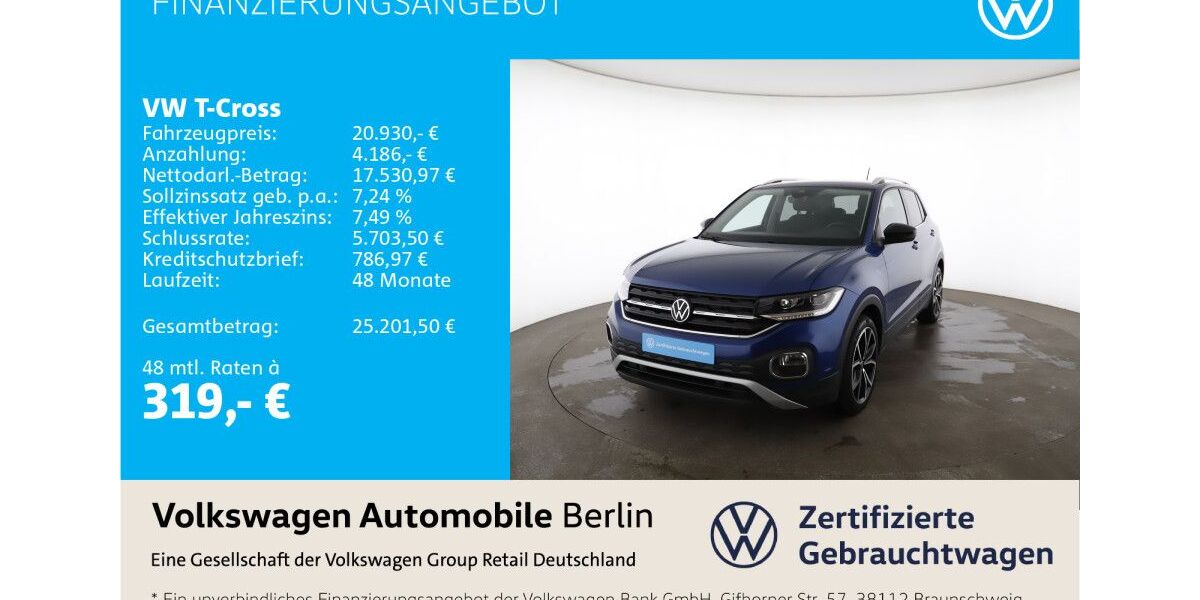 VW T-Cross 47.666 km 20.930 &euro; Berlin 12681