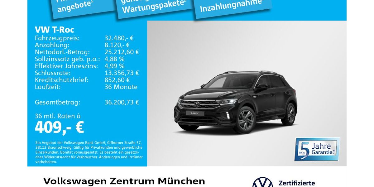 VW T-Roc 12.561 km 32.480 &euro; München 80687