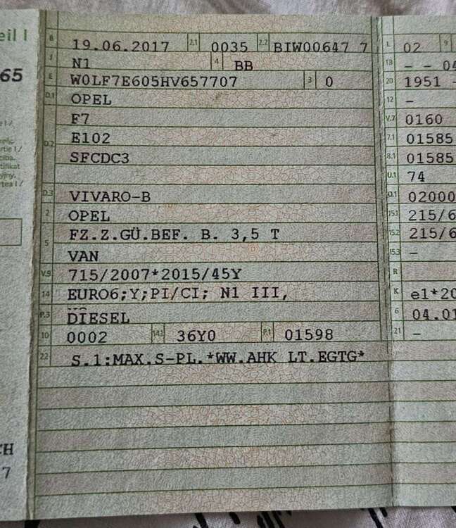 Opel Vivaro 245.000 km 7.800 € Metzingen 72555