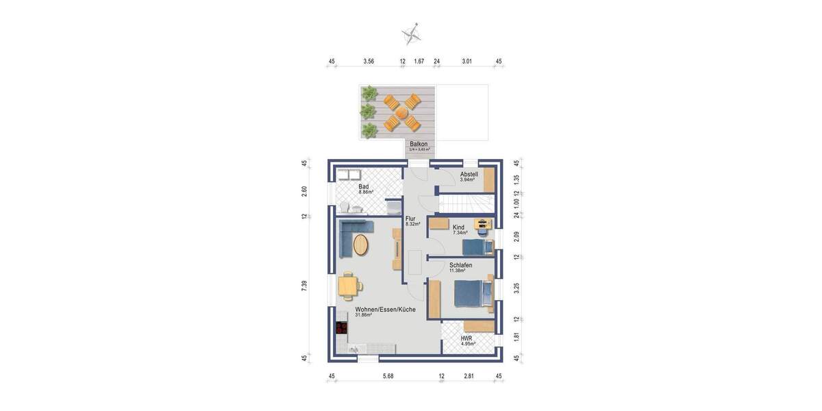 Etagenwohnung Jübek - 3 Zimmer, 85 m&sup2;, 235.000&euro; | Angebot:25070424