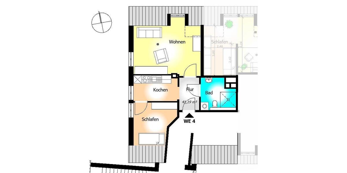 Dachgeschoßwohnung Arneburg - 1 Zimmer, 41 m&sup2;, 250&euro; | Angebot:26564626