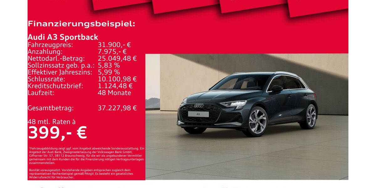 Audi A3 7.694 km 31.900 € Hannover 30179