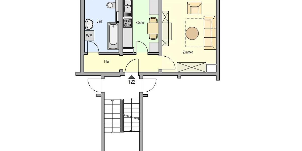 Etagenwohnung Ranis - 1 Zimmer, 35 m&sup2;, 200&euro; | Angebot:24616020